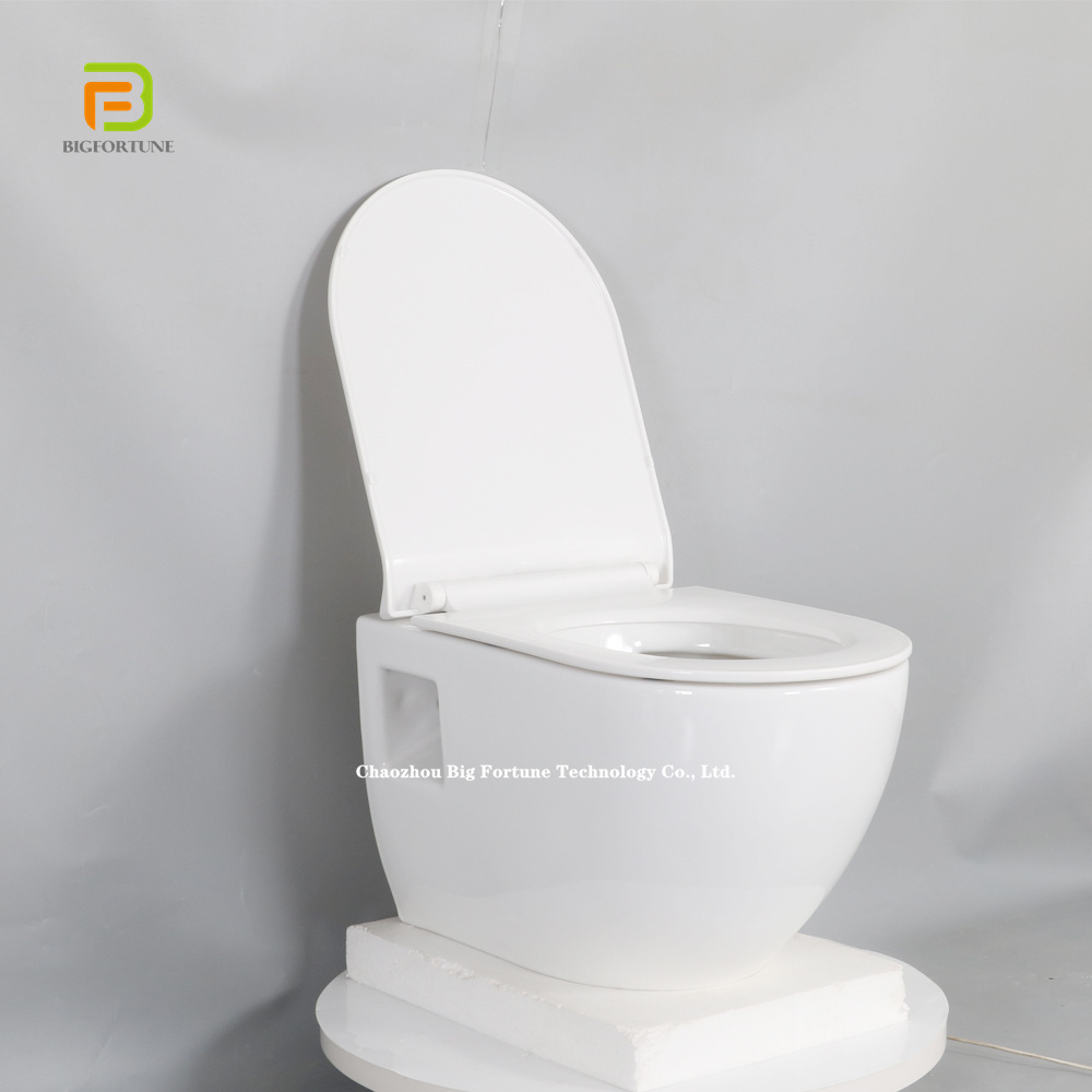 European Standard Sanitary Ware Ceramic Wc Round Toilet Rimless Wall Hung Toilet For Bathroom