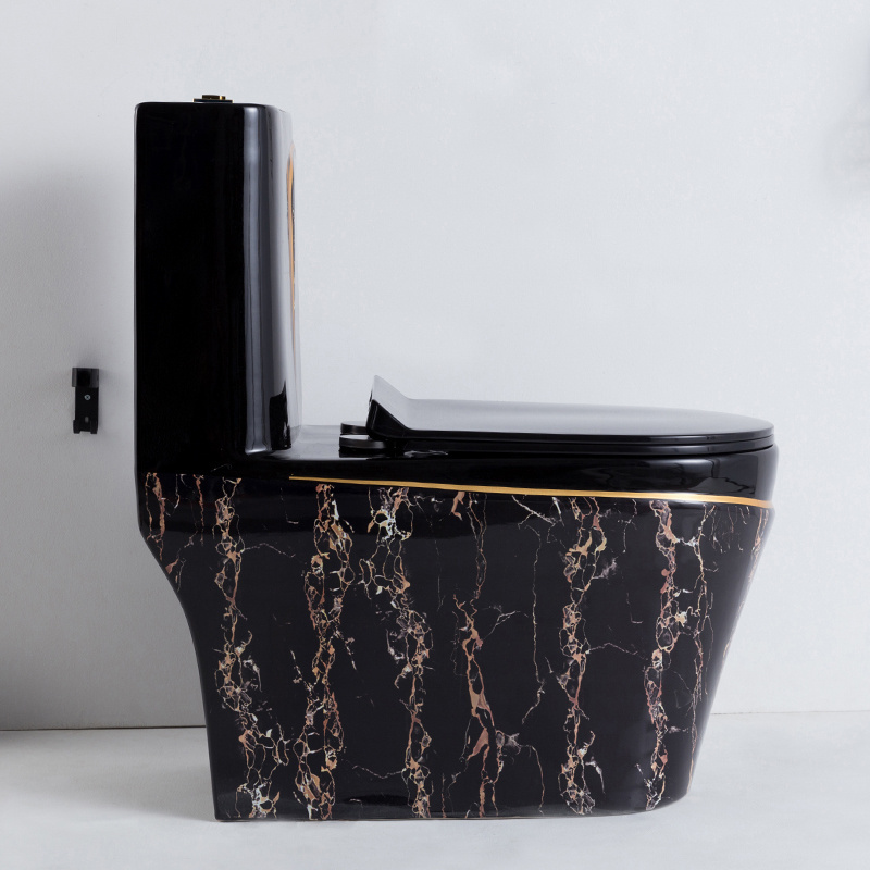 High quality cheap price luxury stone texture design bathroom wc black ceramic toilet bowl for hotel