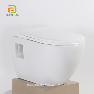 European Standard Sanitary Ware Ceramic Wc Round Toilet Rimless Wall Hung Toilet For Bathroom