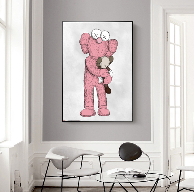 BIGIMAGE Custom Oversized trendy art prints famous IP pop Kaws Wall Art Canvas Painting  Kids Room Bedroom Home Decoration