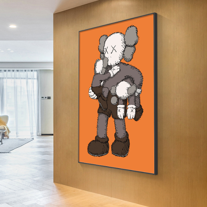 BIGIMAGE Custom Oversized trendy art prints famous IP pop Kaws Wall Art Canvas Painting  Kids Room Bedroom Home Decoration