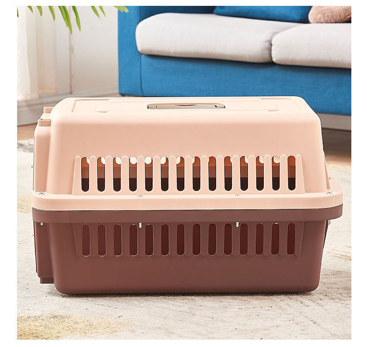 Pet air box for dogs cats and small animal portable travel outdoor transport pet price portable cat cage with wheels