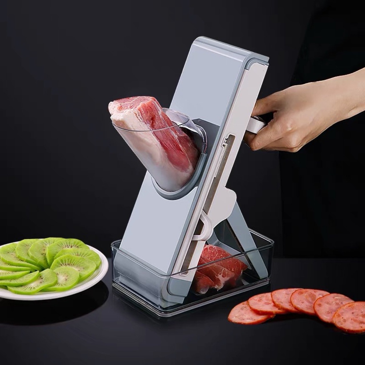 2024 new products grater with non-slip grip handle kitchen multifunctional manual vegetable meat shredder julienne cutter slicer