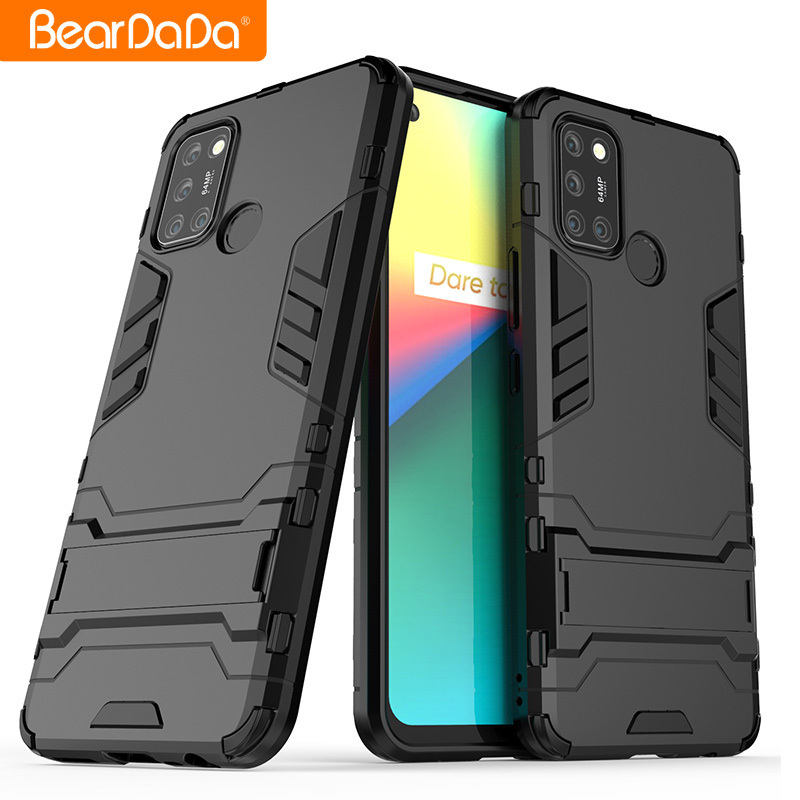 Beardada 2 in 1 360 full casing for oppo realme 7i Anti Shock TPU PC case for realme 7i realme c17 back cover oppo black