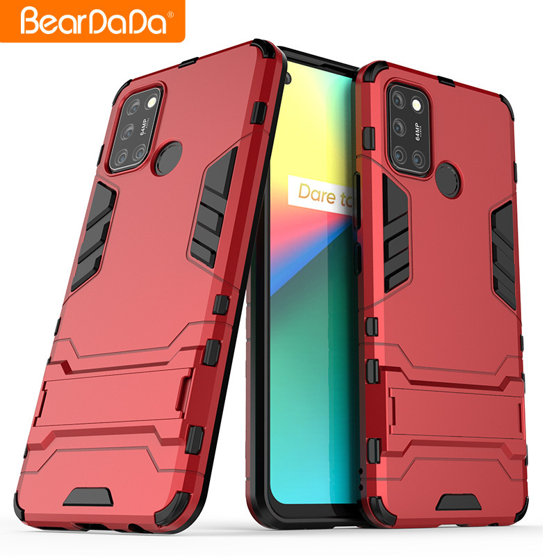 Beardada 2 in 1 360 full casing for oppo realme 7i Anti Shock TPU PC case for realme 7i realme c17 back cover oppo black