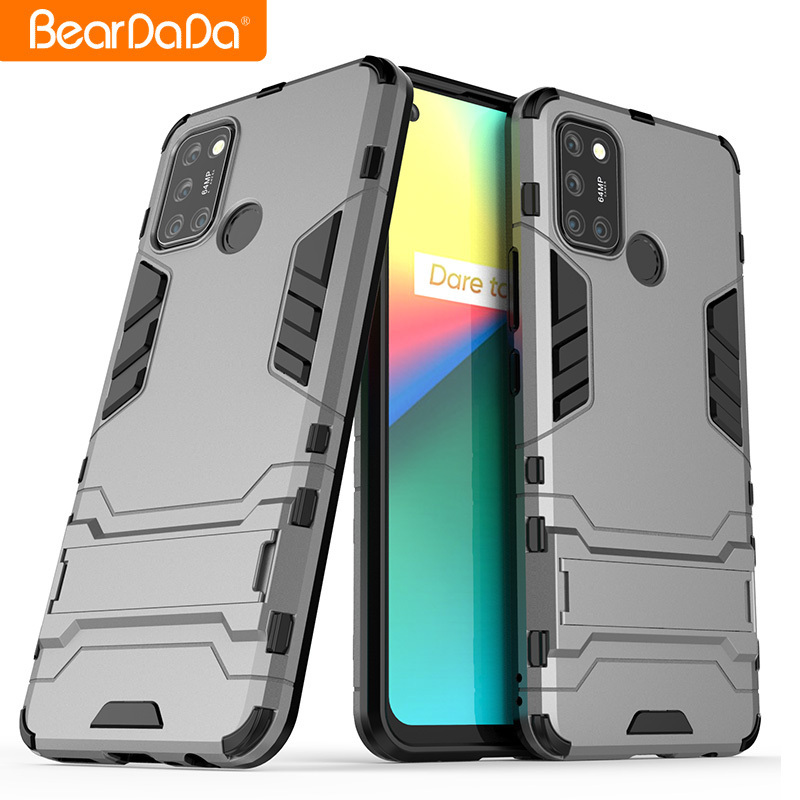 Beardada 2 in 1 360 full casing for oppo realme 7i Anti Shock TPU PC case for realme 7i realme c17 back cover oppo black