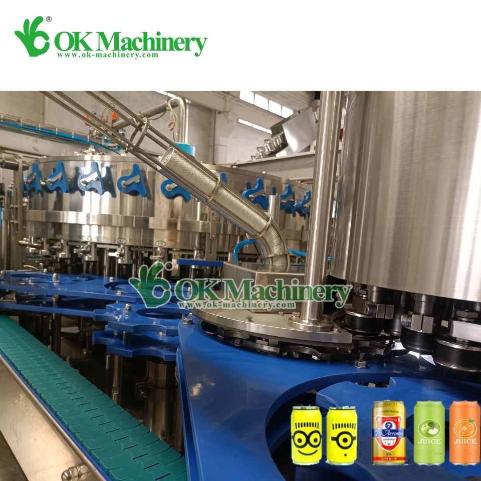 Full Automatic Aluminum Tin Can Beverage Making Canning Sealing Machine / Beer Small Carbonated Drink Can Filling Machine