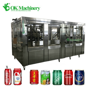 BKBK02 whole tin line price carbonated beverage soda plant automatic aluminium beer can filling and sealing machine