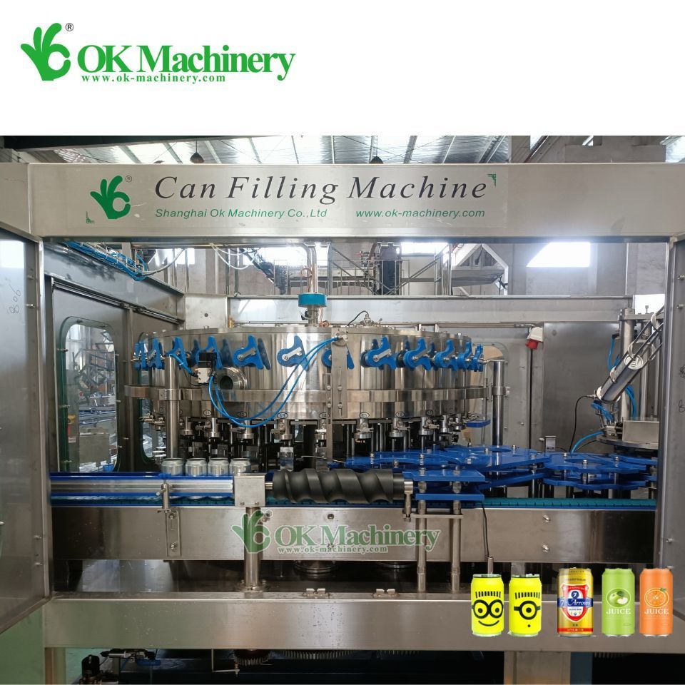 Full Automatic Aluminum Tin Can Beverage Making Canning Sealing Machine / Beer Small Carbonated Drink Can Filling Machine