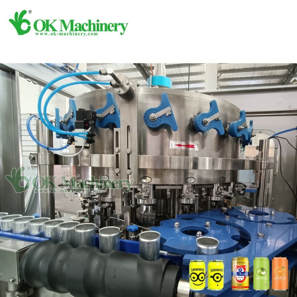 Full Automatic Aluminum Tin Can Beverage Making Canning Sealing Machine / Beer Small Carbonated Drink Can Filling Machine