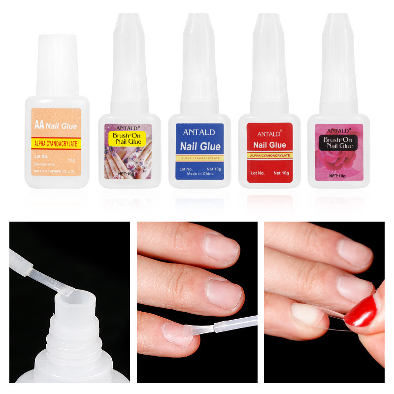 Wholesale Professional Fast Dry Brush On 10ml Solid Nails Polish Glue For Nail Art Tips