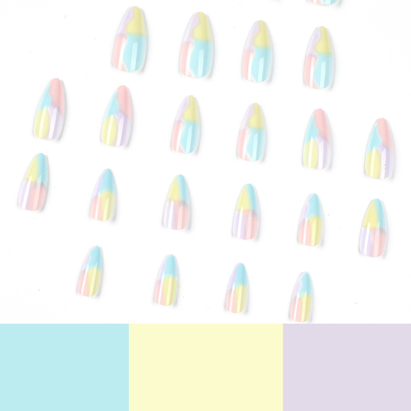 Cheap Wholesale Colorful False Nails French Tip Handmade Artificial Fingernails Press On Nails Wholesale Finger