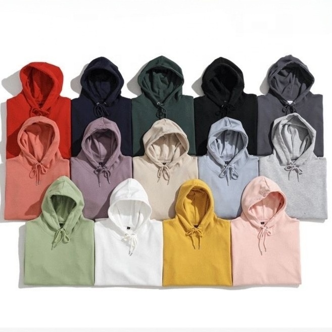 Ready to Ship Factory Direct Wholesale High Quality 300g Heavyweight 80% Cotton Blend Blank Classic Hoodies Custom Logo Clothing