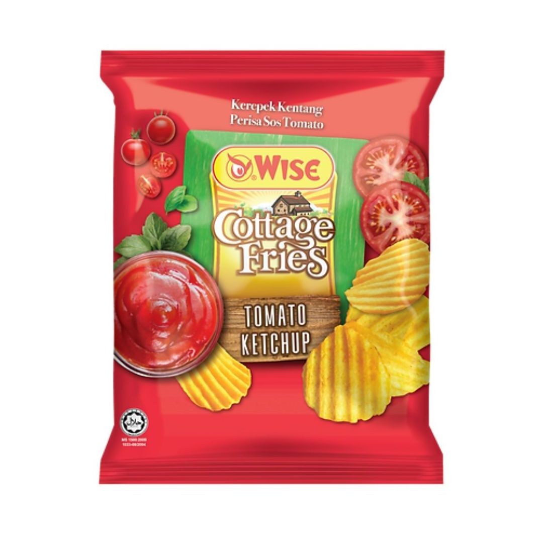 Wholesales Hot Selling Wise Vegetable Potato Chips 65G/60G Tomato Flavour Asian Snacks