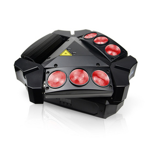 Big Dipper LM0910RG Mini Triangle Spider Rotating And Lighting RGBW 4 In 1 With 9 Beams Stage Light Moving Head Light