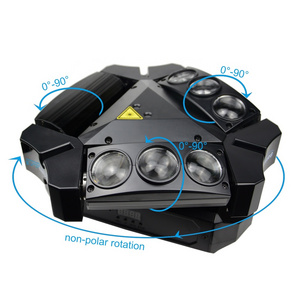 RGBW  9x10w Triangle Spider LED Beam Moving Head Light with RG laser Colorful great effect for party