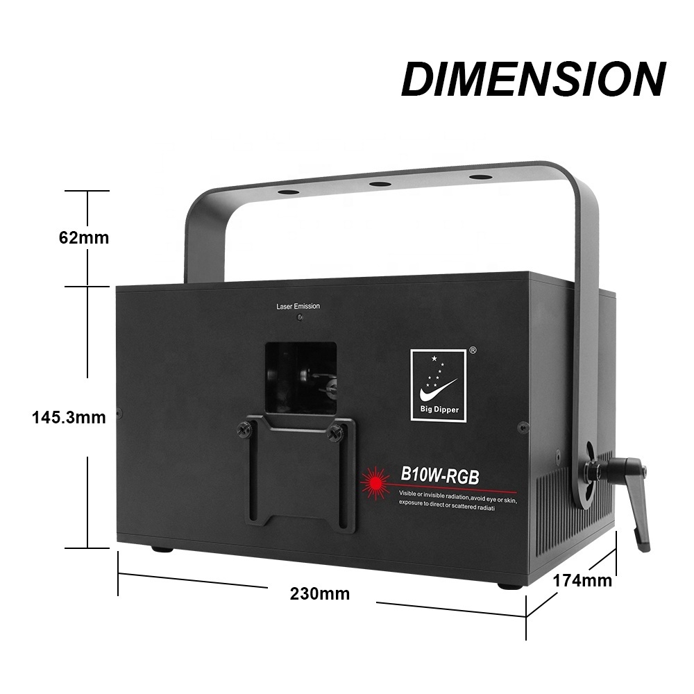 Big Dipper Betopper Seven Stars B10W-RGB 10W full color animation laser with PC ILDA for Wedding Disco Performance Bar Event