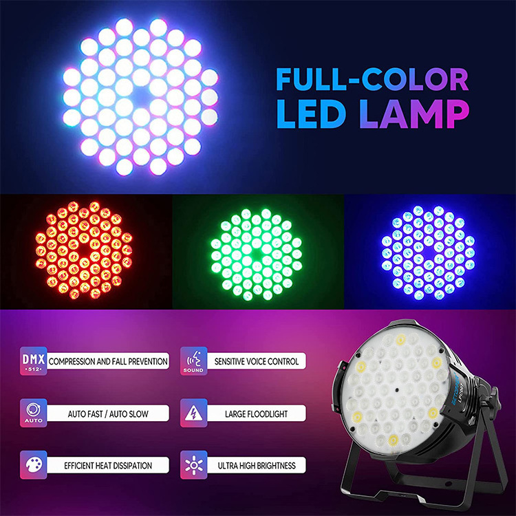 Big Dipper LPC007 LPC007-H RGB 54*3W 3-in-1 LED Par DMX Lighting Equipment Aluminum Material for DJ Wedding Party Stage Light