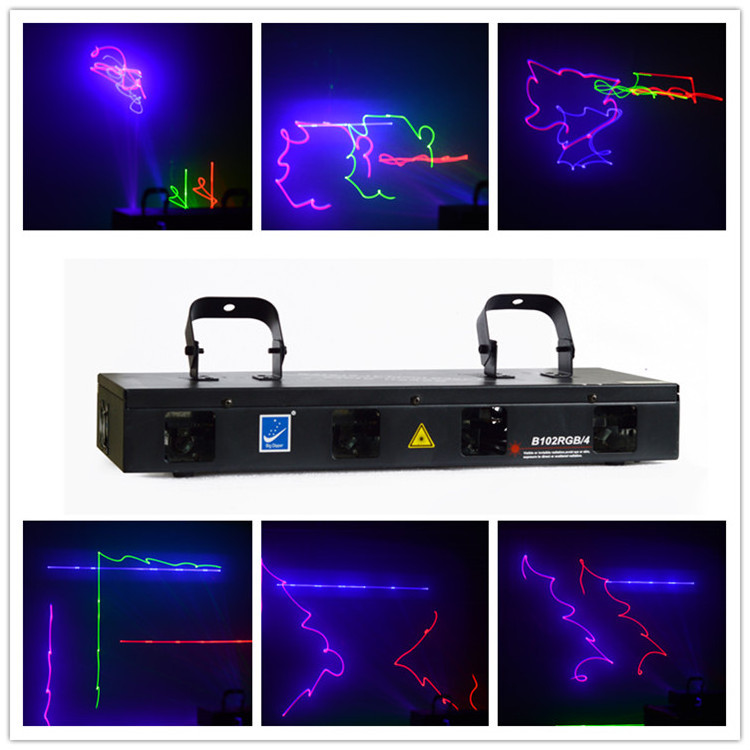 Big Dipper B102RGB 4 lens RGB Lazer Light Dj Equipment DMX Laser Lights for Clubs KTV Disco Red Green Blue with 1-Year Warranty