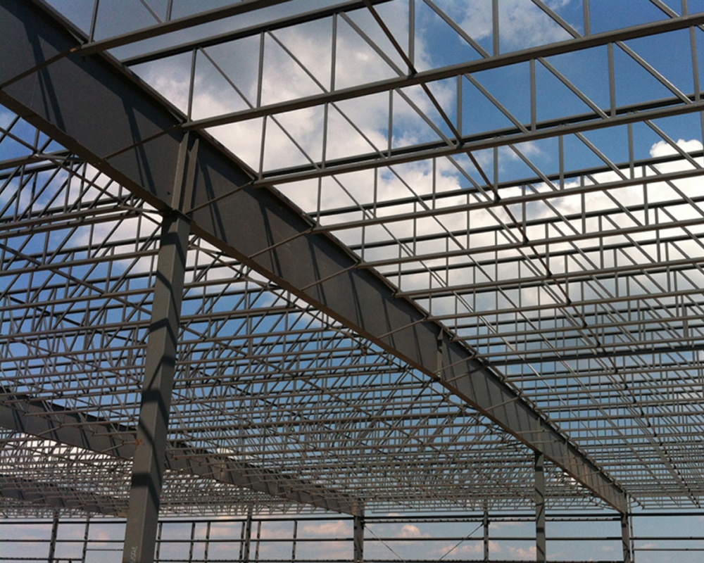 Long Span Light Weight Metal Steel Structures Roof Truss Shed Design For Warehouse