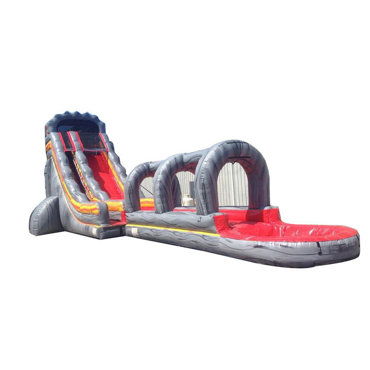 Volcano Water Slide inflatable pool with slide inflatable obstacle with slide