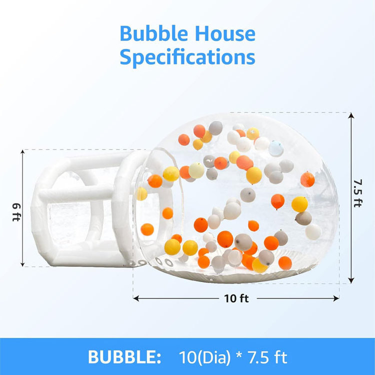 Christmas decoration inflatable clear bubble Photo Booth Bouncing Bubble Balloon Dome House Tent Inflatable Snow Globe House