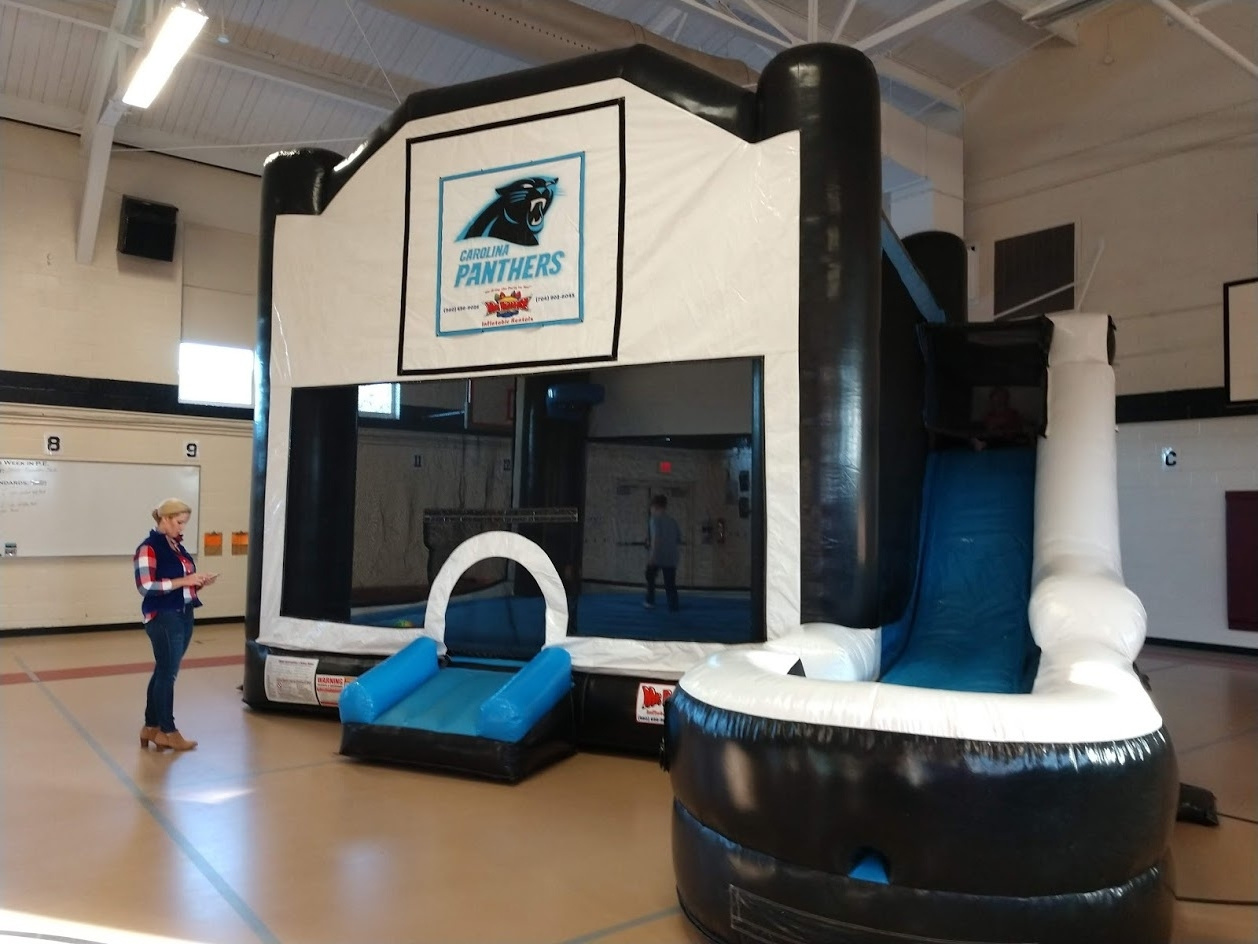 CAROLINA PANTHER MEGA COMBO inflatable house with slide mega combo slide castle