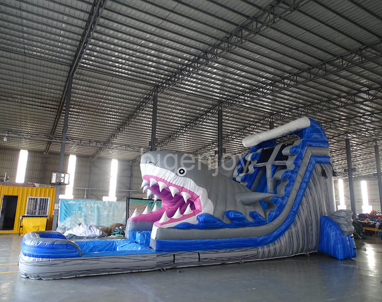 Jaws hybrid commercial giant shark inflatable water slide custom slip n slide inflatable adult water park slides for sale