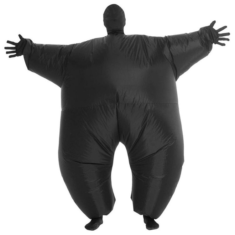 Adult Inflatable Black LIGHT UP Megamorph Costume Blow Up Fat Suit for festival halloween