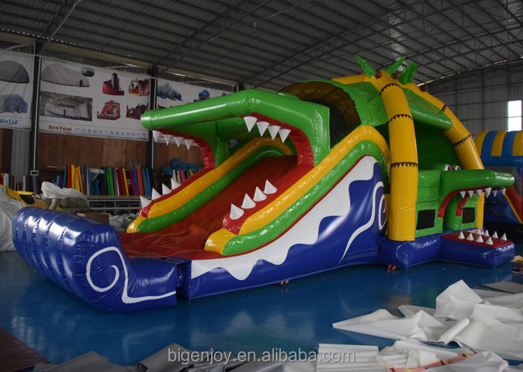 Jaws hybrid commercial giant shark inflatable water slide custom slip n slide inflatable adult water park slides for sale