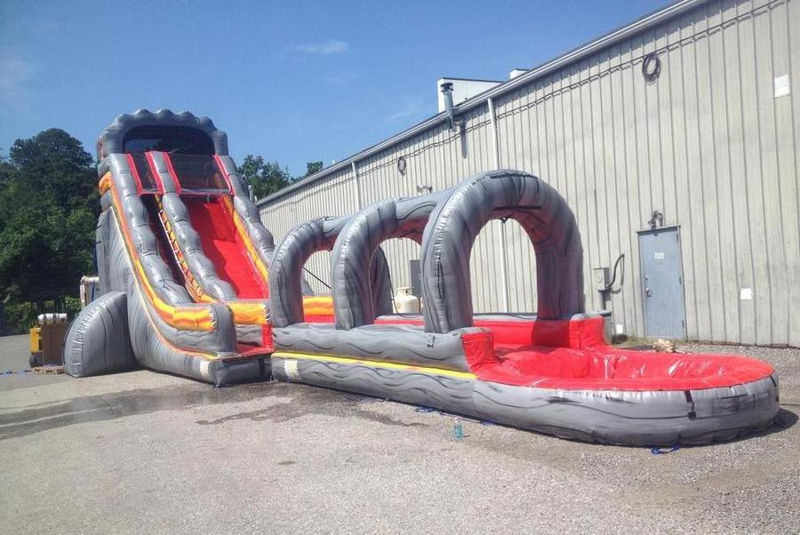 Volcano Water Slide inflatable pool with slide inflatable obstacle with slide