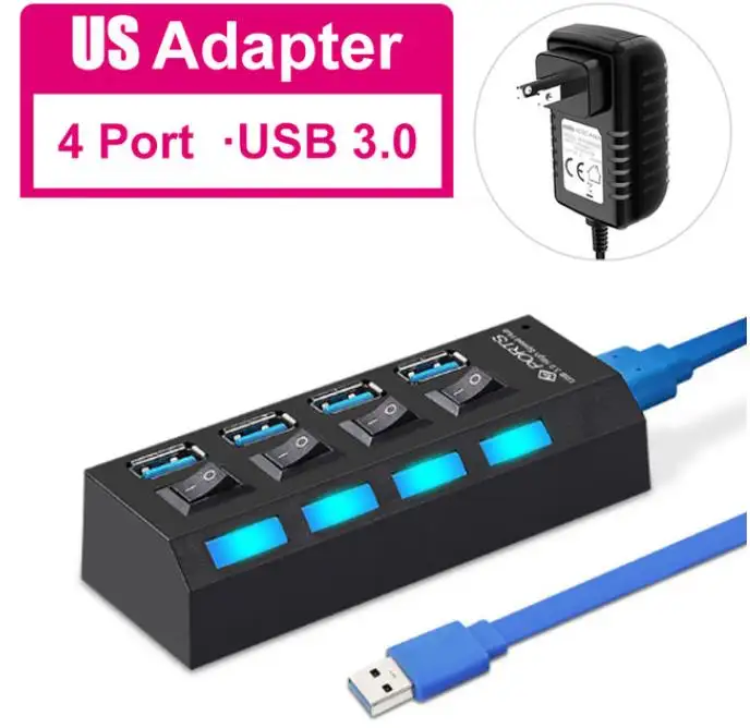 ABS Plastic 4 in 1 Usb 3.0 Hub Docking Station Adapter Usb 3.0 4 Port Multi Splitter Usb Hub 3.0