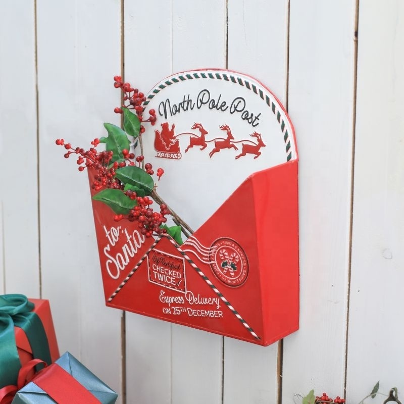 2023 Christmas Ornaments Letters to Santa Christmas letter holder wall mounted mailbox