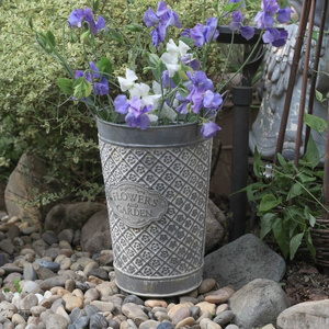 Weathered Metal beer  buckets pot decorative garden ornaments gift for her Plant Flower Bucket for Planters