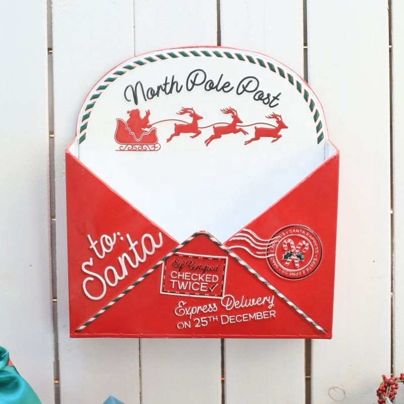 2023 Christmas Ornaments Letters to Santa Christmas letter holder wall mounted mailbox