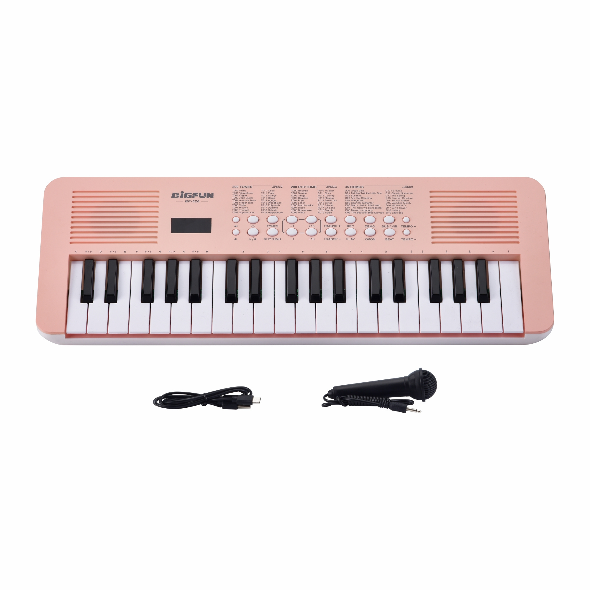 BIGFUN Keyboard Piano for Kid 37 Keys Music Piano with Microphone Portable Musical Toy Electronic Piano Birthday Gifts for Girls