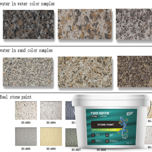 Two Gecco Exterior Wall Stone Texture Spray Granite Stone Paint