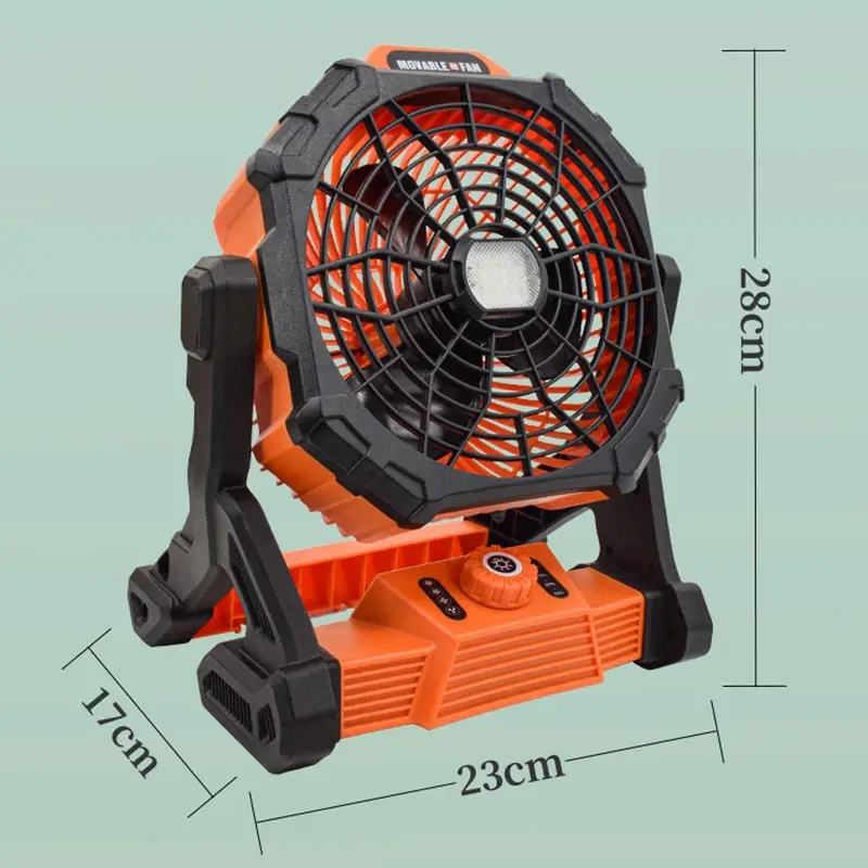 2 In 1 Outdoor Rechargeable Flexible 7800Mah Cooling Electric Hiking Custom Camping Fan With Led Lantern Light