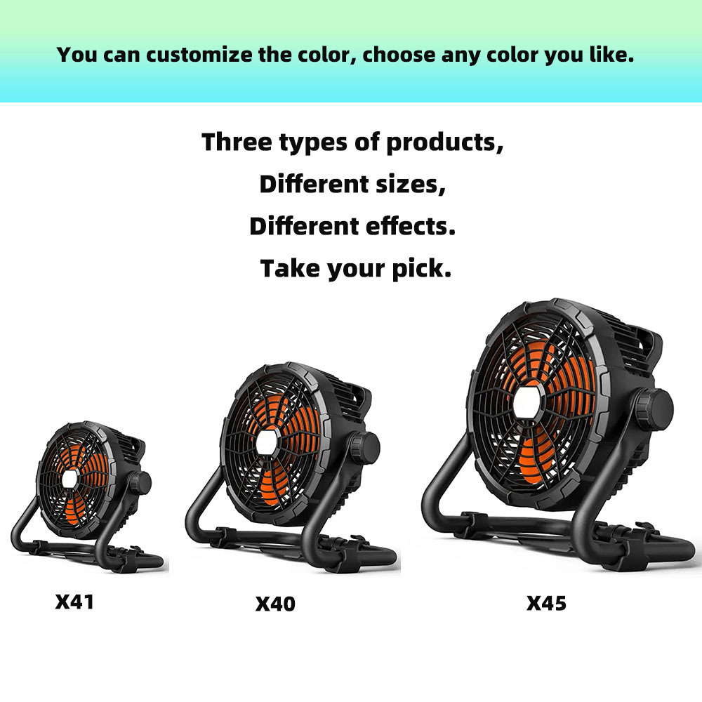 3 Blade Solar Portable Outdoor Automatic Rotation Led Lithium Battery Cordless Rechargeable Camping Fan Light Outdoor Fan