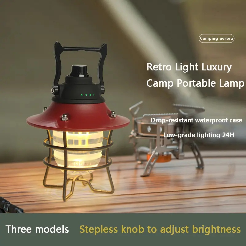 Rechargeable Power Outdoor Use Candle Lantern Hanging Light Inflatable LED Camping Light