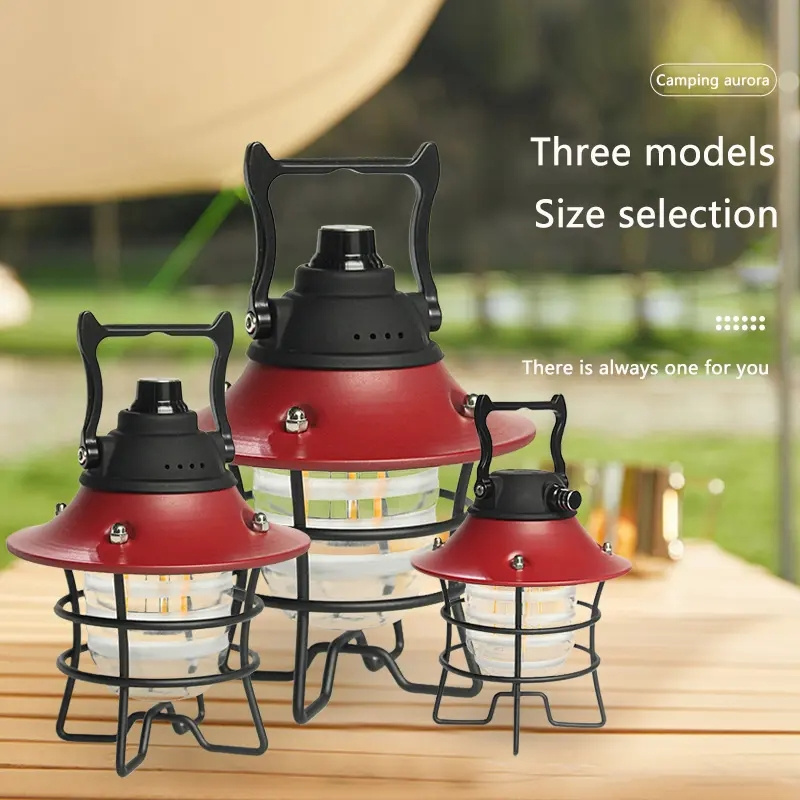 Rechargeable Power Outdoor Use Candle Lantern Hanging Light Inflatable LED Camping Light