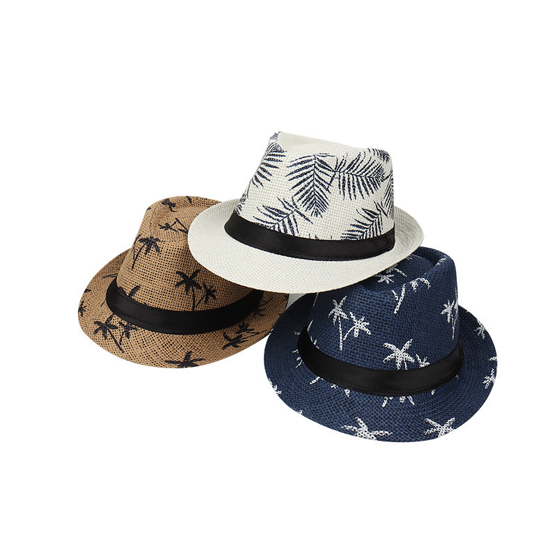 Wholesale Beach Short Brim Summer Travelling Prints Sunshade Fashion Outgoing Solid Color Porosity Western Style Hat For Men