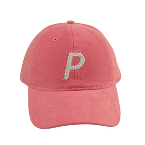 100% cotton 3d Embroidery logo pink big P hats unisex custom baseball cap custom sports caps & hats winter hat for men