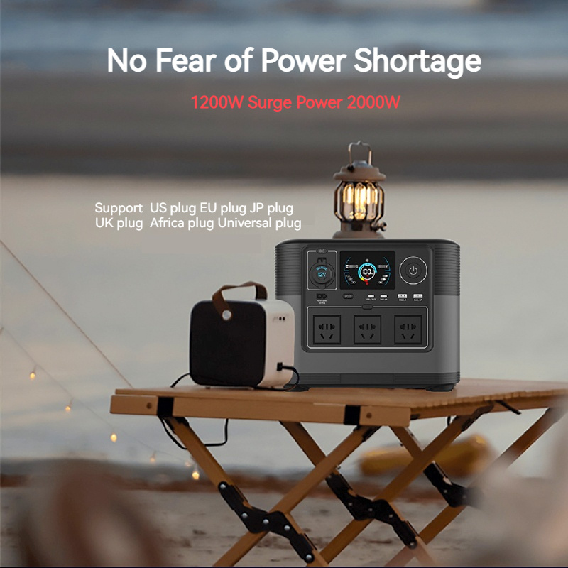 Solare Backups Powered Electric Generator 1200w Lifepo4 Battery Portable Power Station Solar Generator Solar Panels MPPT 15KG