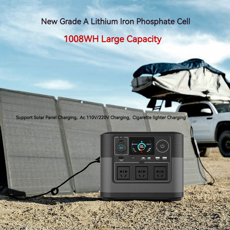 Solare Backups Powered Electric Generator 1200w Lifepo4 Battery Portable Power Station Solar Generator Solar Panels MPPT 15KG