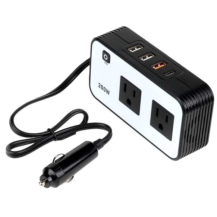 200w dc12v to ac 110v 220v power inverter with multiple usb and ac socket for car