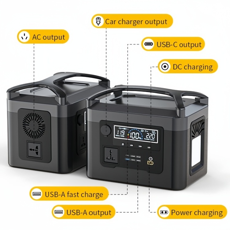 1000W 1380Wh 345000mAh portable power station for Outdoor portable energy storage emergency power supply