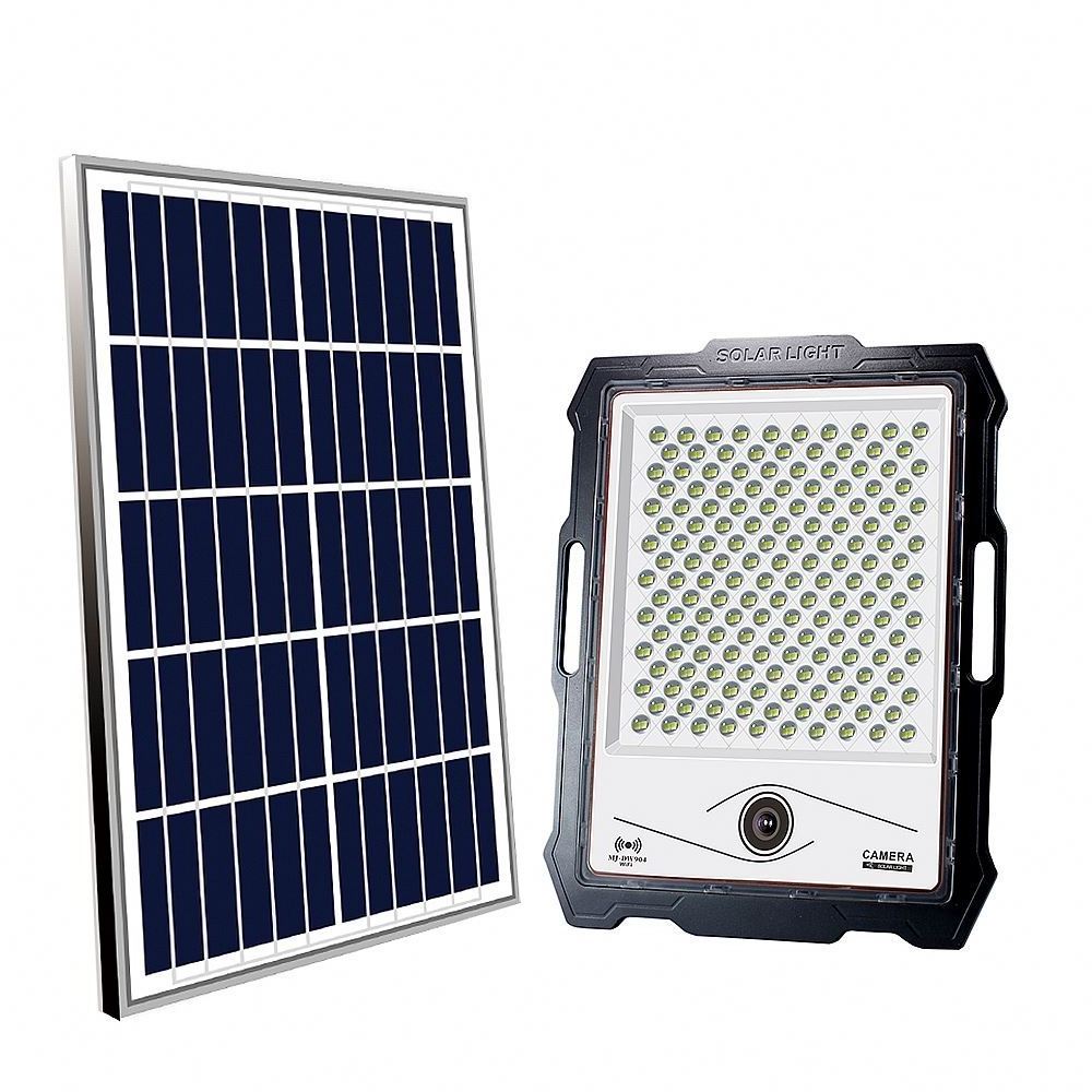 4G Foco 200W 600W Outdoor Reflector Panel Projector Spotlight Sport Billboard Lamp Led Solar Flood Light With Cctv Camera