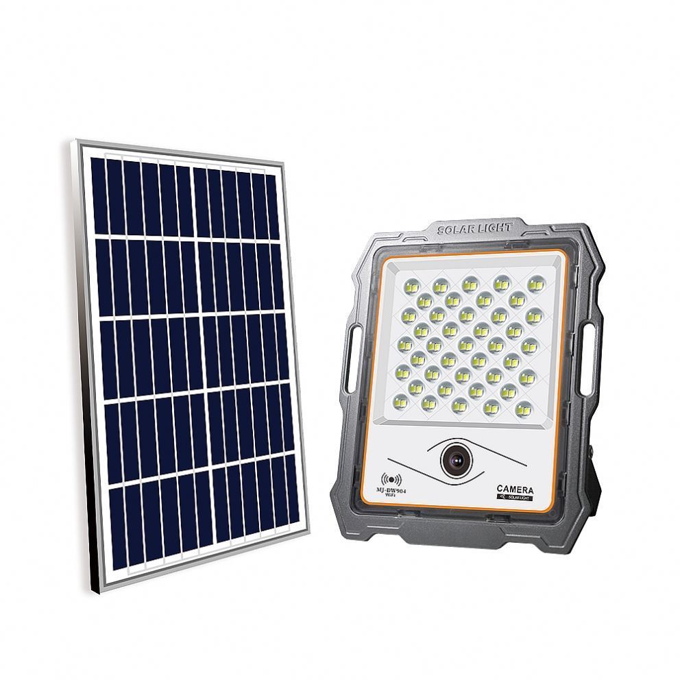 4G Foco 200W 600W Outdoor Reflector Panel Projector Spotlight Sport Billboard Lamp Led Solar Flood Light With Cctv Camera