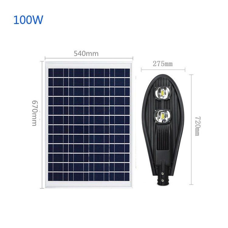 Led Powerful Light Waterproof Outdoor Integrated Lamp 200W 150W 300W 50W Powered Road Panel Cob Split Solar Cobra Street Lights